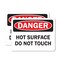 Signmission Hot Surface Sign, 3.5 in H x 5 in W, Vinyl Decal, Hot Surface Do Not Touch OS-2PACK-DS-D-35-L-19398 - alternate 1